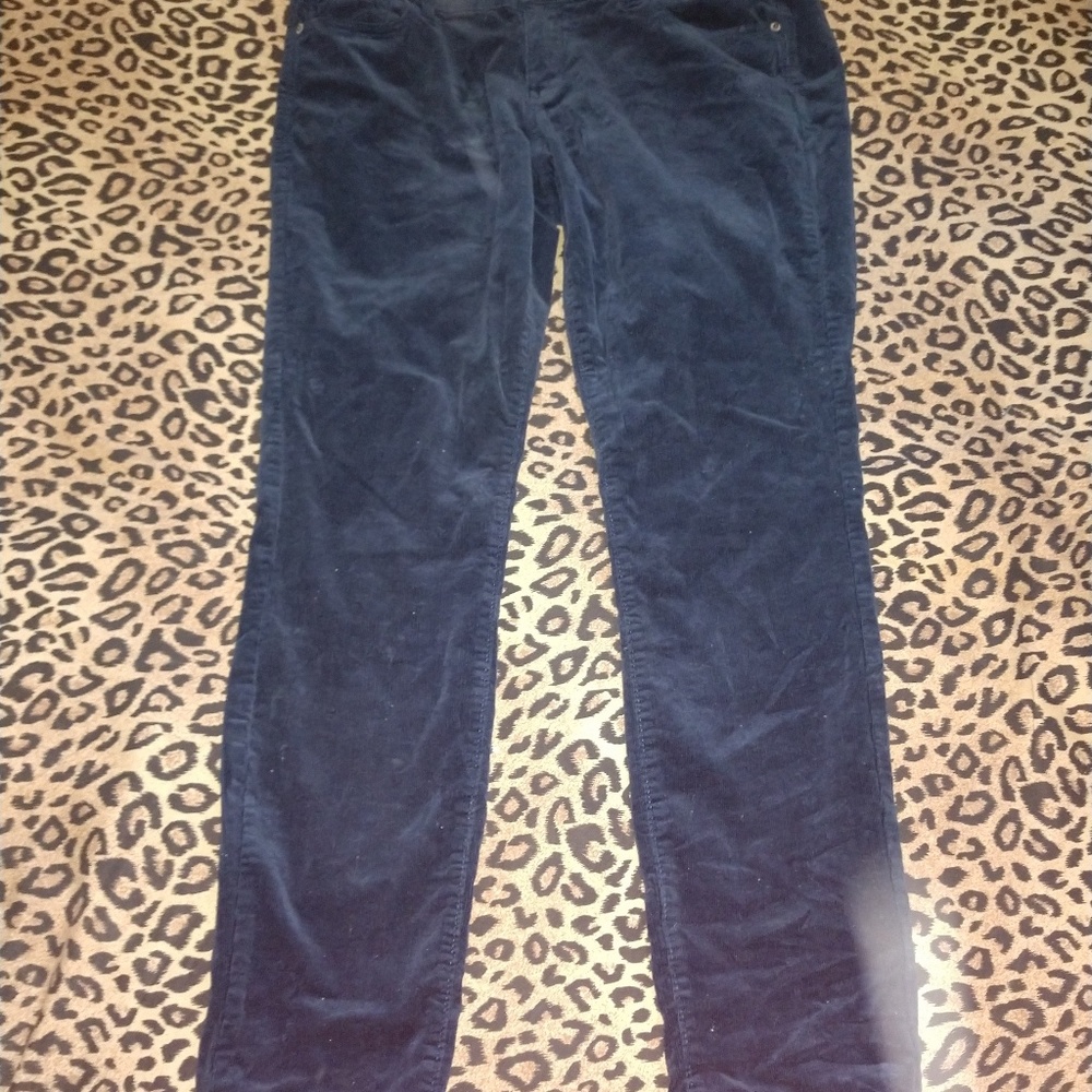 Corduroy navy skinny pants